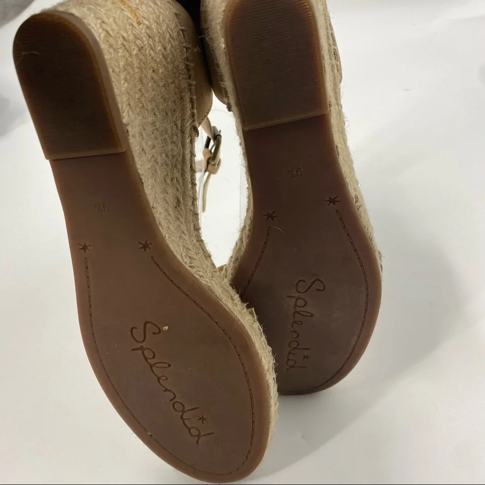 Splendid tan suede espadrille wedge 9.5